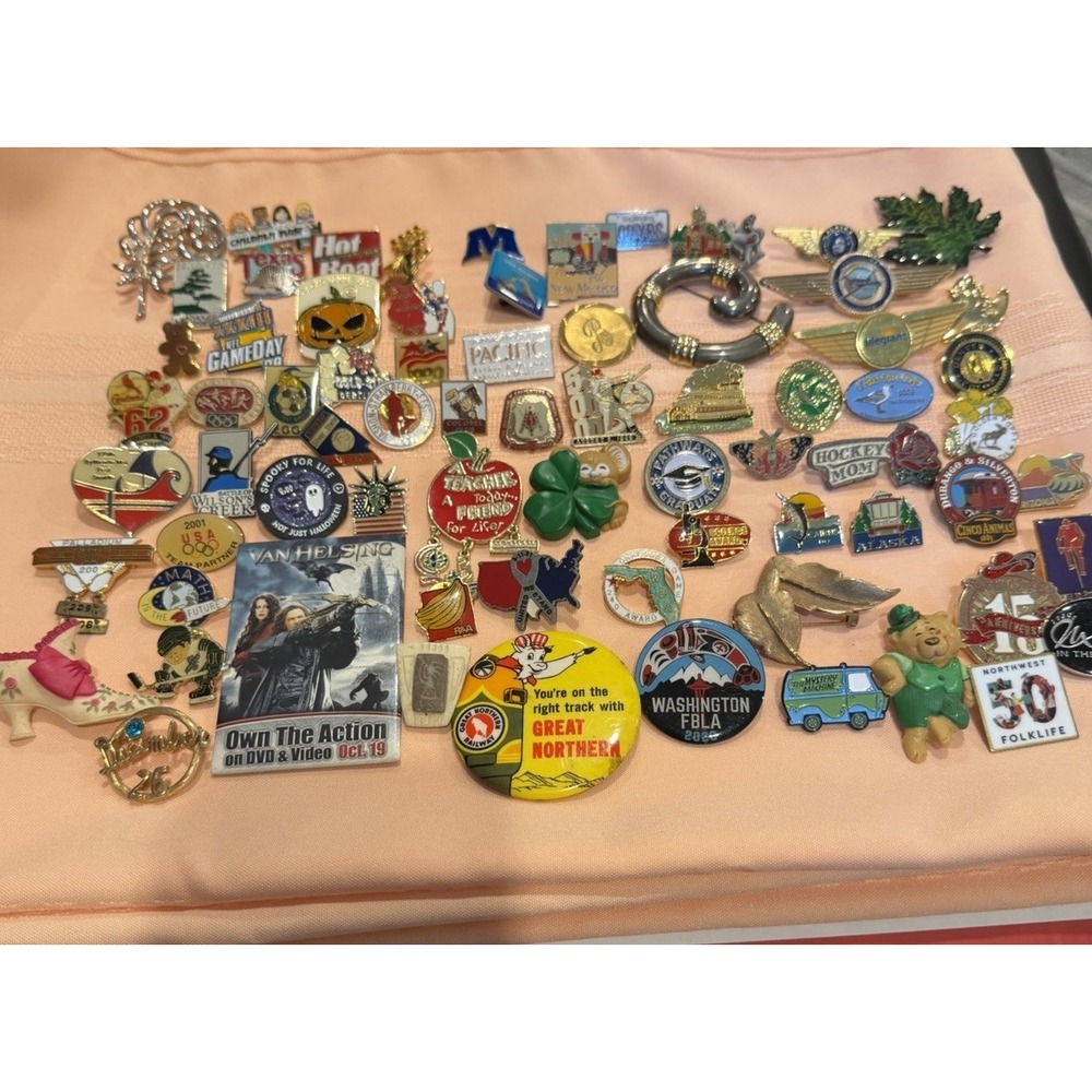 Vintage + Modern Mixed Lapel Pin Lot